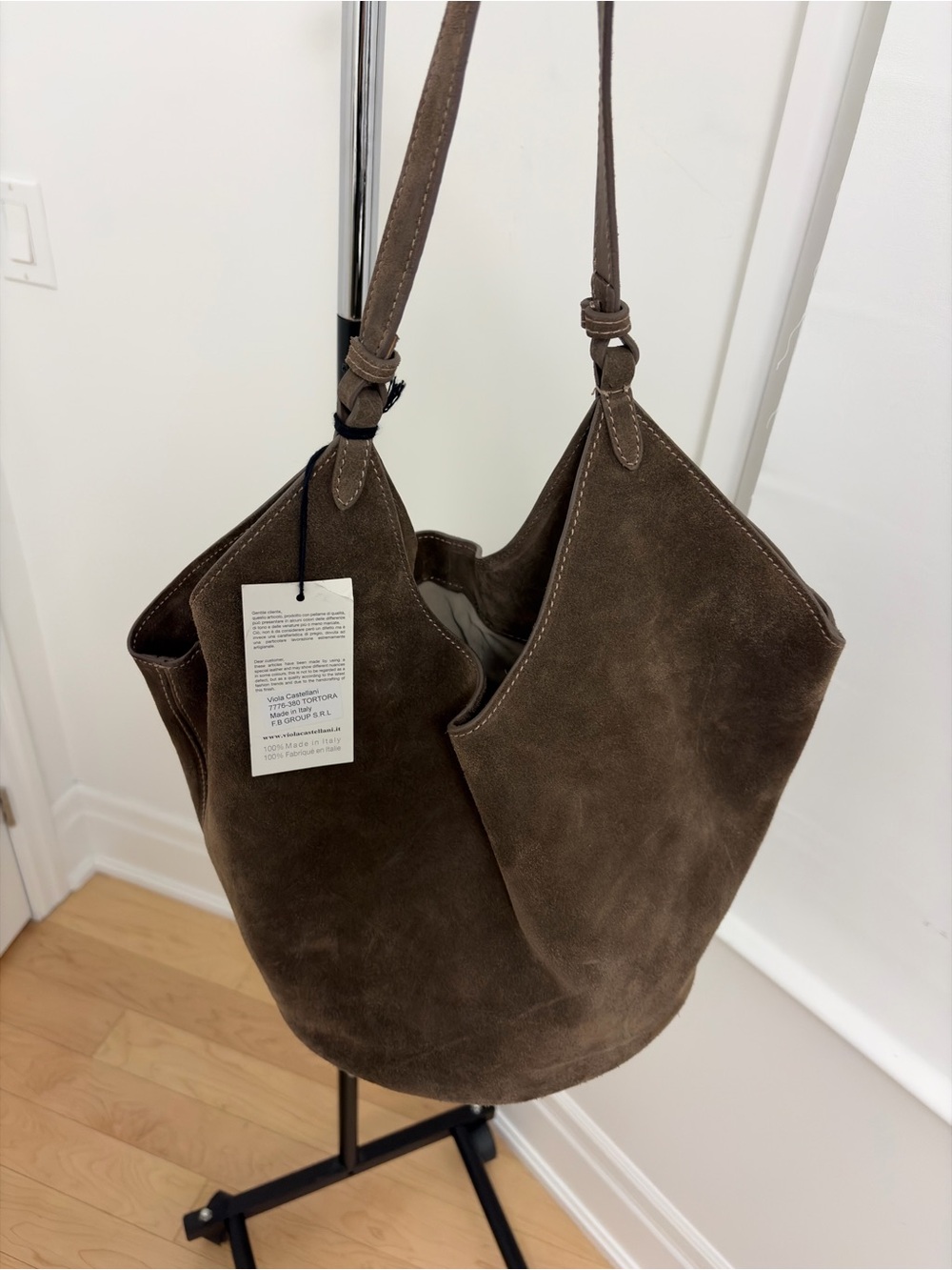 Everyday Suede Hobo Bag - Taupe Brown - Picture 2 of 5